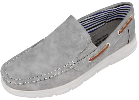 Cushion Walk Declan Mens Casual Boat Shoe (Grey, UK Footwear Size System, Adult, Men, Numeric, Medium, 9)
