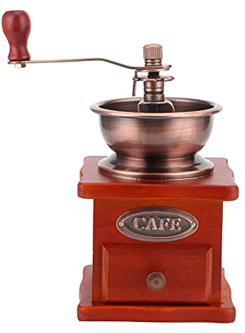 Macinacaffè Manuale con Manico in Legno Mini Macinacaffè a Manovella Per Cucina Domestica Smerigliatrice Manuale in Legno Stile Vintage Smerigliatrice Manuale Per Caffè