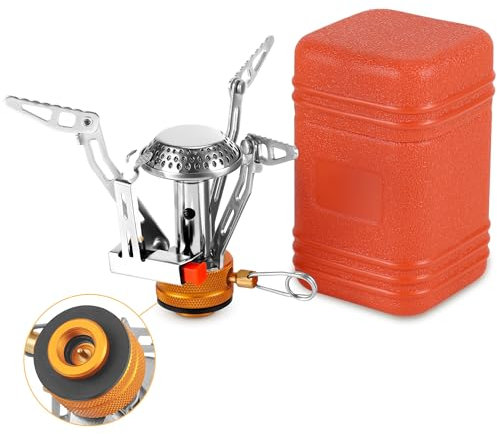 Starvortex Gaskocher Klein, Kompakt Mini Gaskocher Camping, Outdoor Gaskocher Mit Piezozündung 3000W, Faltbar Gaskocher Ultraleicht, Pocket Rocket, Kleiner Gaskocher Schraubkartusche Wandern Trekking