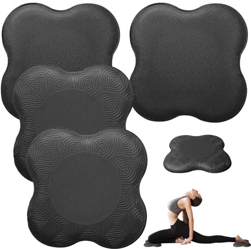 4 Stück Kniekissen Yoga, 20 x 20 cm Yoga-Knie-Pad Knieschoner Matte Rutschfest Verschleißfest Schützen Knie Handgelenke Knöchel Hände und Ellbogen YogaZubehör für Gymnastik Pilates Aerobic