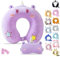 Cirorld Coussin de Nuque pour Enfant en Avion, Voiture, Train, Mousse à mémoire de Forme, Coussin de Voyage Adulte en Forme de U avec Motif Animal Mignon, Coussin Amovible-Licorne Violette