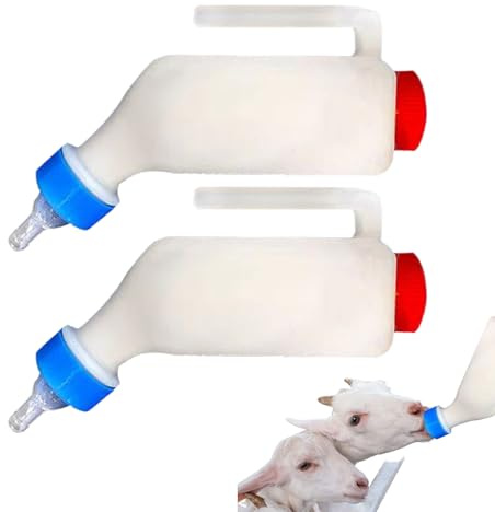 Bouteilles D'alimentation De Chèvre,Deux Bouteilles D'agneau | Outil D'élevage D'animaux De Compagnie Avec Échelle Et Poignée Pour Petits Animaux Chiots Vaches Moutons