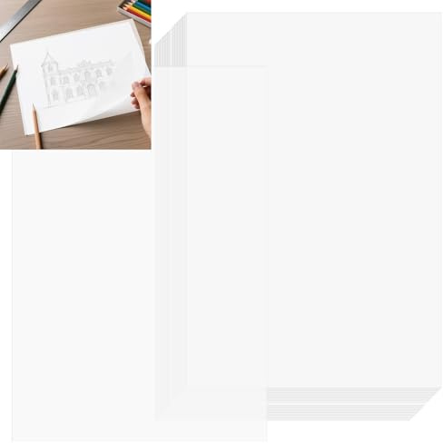 SENJEOK 50 PCS A3 Tracing Paper 90gsm, Transparency Tracing Paper Pad for Sketching, Drawing, Scrapbooking