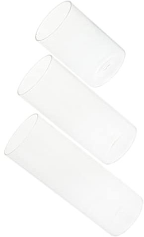 MUCKLILY 3pezzi Portacandele in Vetro Trasparente Paralumi per Candele Supporti per Candele in Vetro Copricandele per Decorazioni Domestiche e Speciali