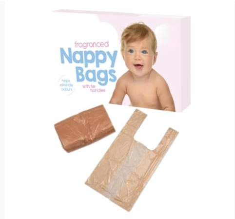 UKDGTMR Lot de 200 sacs jetables parfumés avec poignée à nouer pour changer les couches de bébé | Sacs poubelle à déchets pour adultes | Parfumés pour déjections canines