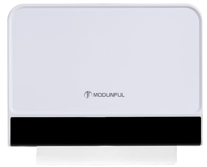 Modunful Paper Towel Dispenser Wall-Mounted,No Drill Multifold Hand Towel Dispenser for Bathroom Kitchen Office,Z-Fold/C-Fold/Trifold Paper Towel Holder Two Ways to Unlock,White