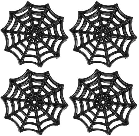 NOLITOY 200 Piezas de Telarañas de Plástico Negro para Halloween Mini Telarañas Decorativas Reutilizables para Fiestas Interiores y Exteriores Adornos Realistas para Decoración de