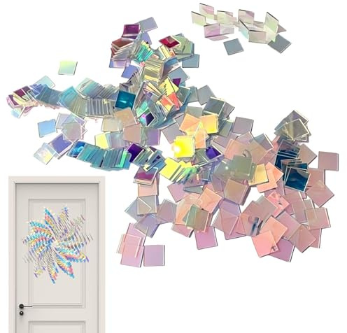 Quadrati acrilici iridescenti, 100 pezzi, double face, lastre acriliche olografiche iridescenti, per la decorazione di casa, feste, matrimoni, aule, ufficio, d'arte
