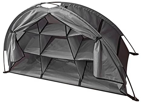 Zhangpu Hopfällbart campingförvaringsskåp tältformad organiserare för skor och kläder 210D Oxfordtyg (vikbar)