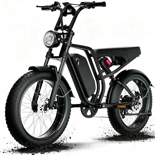 DEEPOWER Vélo Électrique Adulte, Batterie Amovible 48V/52V 20Ah, Jusqu'à 120 Km D'Autonomie, Moteur Brushless, Pneus Fat 20 Pouces, 7 Vitesses, Suspension Hydraulique, VTT Tout Terrain