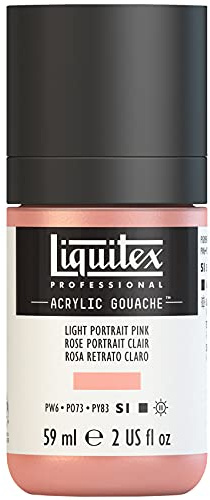Liquitex 2059810 Professional Acryl Gouache - Rosa Hell , 59ml Flasche, matt - Acrylfarbe mit Gouache Eigenschaften, Hochdeckend, Wasserfest & Lichtecht