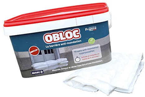 10 sacs anti-inondation OBLOC® – 60 x 40 cm - Sacs en intissé remplis de polymères superabsorbants