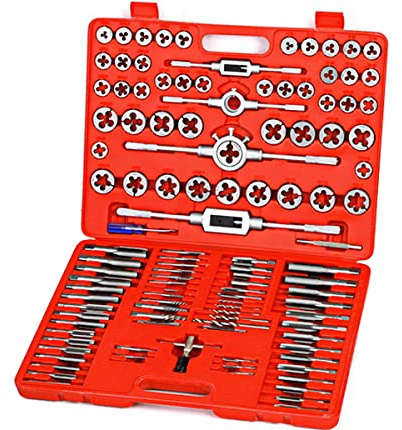 Juego de machos y terrajas especial metricas y pulgadas, 115 piezas