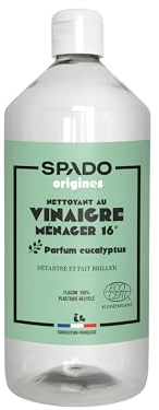 GLOSS- Vinaigre blanc liquide - Nettoie, Détartre, Détache, Dégraisse et Fait briller- Concentration à 14°- Parfum eucalyptus- 100% naturel- Compatible contact alimentaire- 1L - Fabrication française