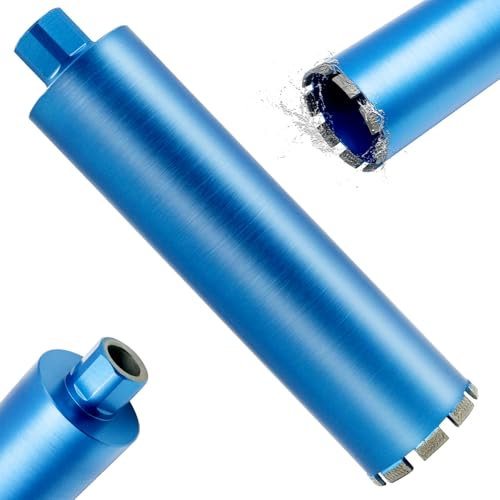 HBKEEN 4 Wet Diamond Core Drill Bits for Concrete with Rebar, Brick, Block, Masonry, 15 Drilling Depth, 1-1/4-7 Thread, Laser-Welded Segments for Construction & DIY Home Renovation