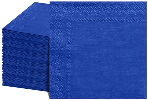 NatNarr 120 Pcs Royal Blue Cocktail Napkins 5 Inch Dessert Beverage Napkins