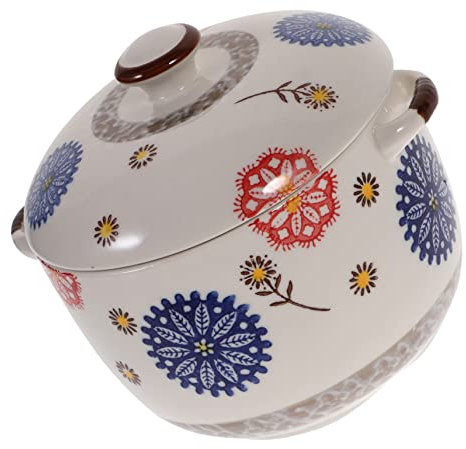 SECFOU Ciotola in Ceramica Per Zuppe e Stufati Con Coperchio Ciotola Da Cucina Liscia Senza Sbavature Decorazione Per Feste e Uso Pratico in Cucina