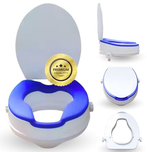 OrtoPrime Elevador WC Adulto ACOLCHADO 10 cm CON TAPA Alzador wc Adulto - Adaptador wc Adultos RESISTENTE Alzador wc ORTOPÉDICO Elevador para el wc - Asiento Elevador wc CÓMODO Alza wc para Mayores