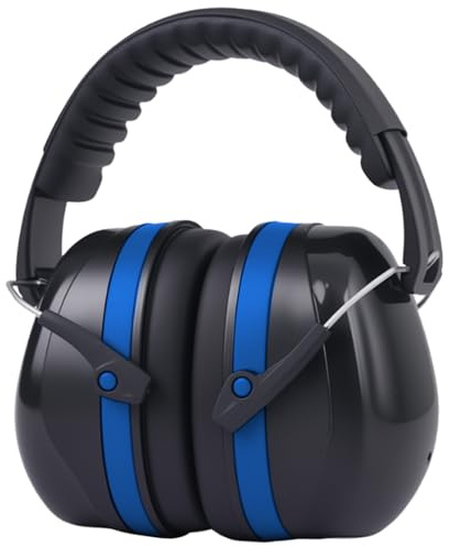 JITIFAZH Gehörschutz für Erwachsene, Faltbar, SNR 34dB, Geräuschstündungskopfhörer für Erwachsene/Kinder, Lärmschutz Kopfhörer für Baustelle Gartenarbeit schießsport (Blau)