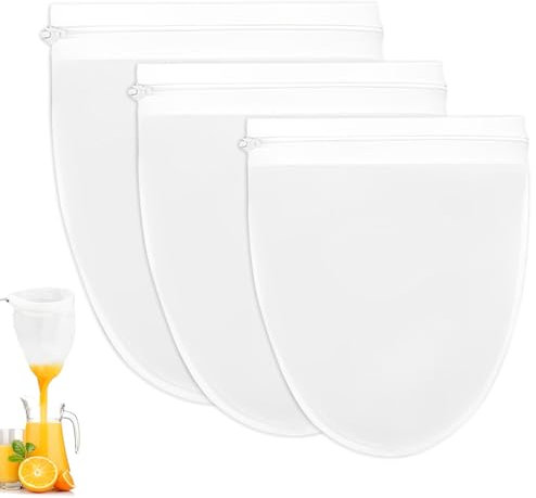 HABNI 3 Pezzi Sacchetto Per Latte Vegetale Borsa per Latte di Noci Sacchetto Filtro Per Latte di Mandorle Panno Filtrante In Cotone Sacchetti Riutilizzabili(Piccolo, Medio e Grande)
