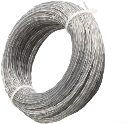 Bobine de fil de tondeuse à gazon en nylon renforcé de 15 m, 4 mm de diamètre pour débroussailleuses et tondeuses électriques portatives, convient pour les mauvaises herbes, les arbustes et les hautes