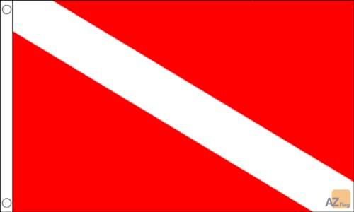 AZ FLAG - Drapeau Pavillon de plongée sous-marine - 150x90 cm - Drapeau Pavillon Rouge 100% Polyester Avec Oeillets Métalliques Intégrés - Pavillon 110 g