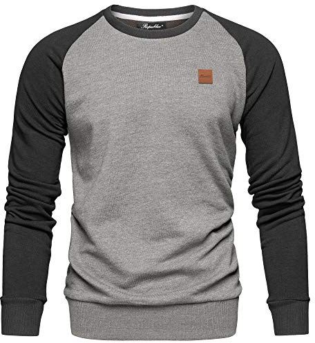REPUBLIX Herren Basic College Sweatjacke Pullover Hoodie Sweatshirt R5040 Anthrazit/Schwarz XL
