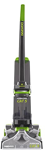 Daewoo Hurricane Cat 5 Washer FLR00115 Upright Carpet Cleaner with Handheld Upholstery Brush Rugs, Stairs, Sofas 1.6L Clean 2.1L Dirty Water Tank 8m Cord 700W, 700 W, 3700 milliliters, Grey