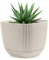 Konzept 11 - Blumentopf klein 0,68 l mit Unterzetzer, quadratischer Übertopf 11 x 11 cm, Pflanzentopf für Zimmerpflanzen aus Kunststoff, Beige