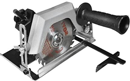 KieTeiiK Adjustable Angle Circular Saw, Ideal for Wood, Electric Drills Converter, Adjustable Cutting Depth 0-75mm, Precise Straightness, Ergonomic Handle, Durable Base Plate