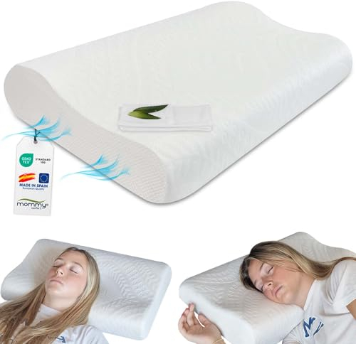MOMMY CONFORT Orthopädisches Kissen - Nackenstützkissen -Oeko-TEX Zertifiert - Kopfkissen Nackenschmerzen- Memory Foam Kissen - Ergonomisches Kopfkissen-Superweiches waschbares Gewebe+Innenbezug