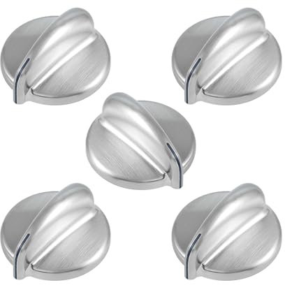 Anniparts WB03X43926 Stove Knobs Cooktop Replacement Parts for GE Gas Range Knobs Profile 183D8269 KIP 5E87 Knobs Oven Knobs JGBP87SEM1SS Burner Control Knobs PGB918SEM1SS Stove Top Knobs 5 Pcs