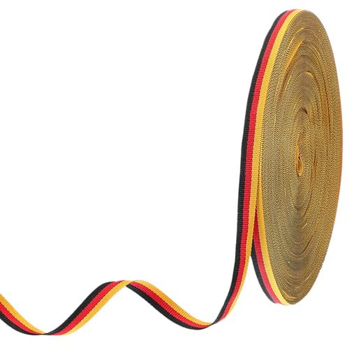 PATIKIL 3/8 Noir Rouge Jaune Ruban Gros-Grain Rayé, 55 Yard Ruban en Tissu Polyester à Rayures Double Face pour Emballage Cadeau, Fabrication de Nœuds, Vêtements, Décorations de Noël