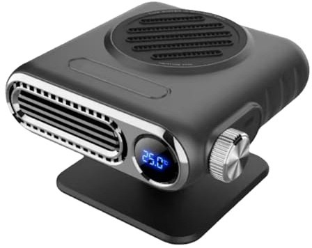 RKJRTK 12V/24V Portable Car Heater, With Digital Thermostat, Portable Heater, 150W Rapid Defrost Demister For Windshield & Cabin Winter Warmth Fast Heating Fan