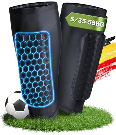 Valchoose Schienbeinschoner Kinder Fussball, Schienbeinschoner für Fußball für Jungen und Mädchen, Leicht & Atmungsaktiv, Kleine Fußball Schienbeinschoner in Schwarz