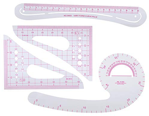 FAUOSWUK Ensemble de Règles de Courbe Multifonctions, Outil de Conception de Vêtements Durables pour la Coupe Manuelle, la Fabrication D'assiettes pour les étudiants en Mode