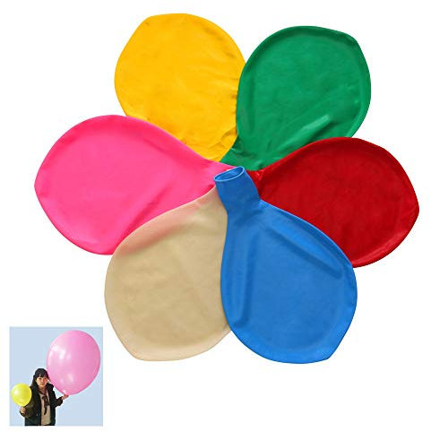 6pcs/pack 36 Assorted Color Latex Giant Balloons Big Balloon Large Balloons for Photo Shoot Birthday Wedding Party Festival Event Carnival Decorations