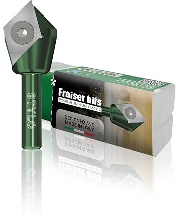 Fraiser STYLO Fraise multifonction pour rainurer, chanfreiner, et rainures à 90° avec plaque en métal dur revêtue de 8 mm Fraise pour bois, plastique et aluminium (STYLO)