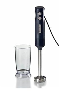 Ariete 601 Frullatore a Immersione Breakfast, Frullatore a immersione, 700 W, 2 velocità, Lama in acciaio inox, Gamba removibile, Bicchiere trasparente, Dark & Sahara Grey