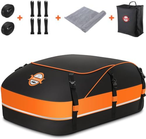 Sailnovo Coffre de Toit Sac de Toit 20 Cubes Étanche Coffre de Toit de Voiture pour Voitures sans/avec Barres de Toit/Support/Rails, Grands Sacs de Transport de Cargaison de Toit avec
