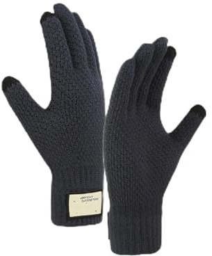 VAWSVOCS Gants d'hiver Chauds en Tricot, Gants à écran Tactile Hommes et Femmes, Avec Une Doublure En Polaire Fine Taille Unique, Winter Gloves pour Conduite Travail Velo (A)