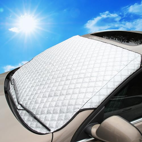 Copertura per parabrezza anteriore, pieghevole, protezione per parabrezza auto, antigelo, neve, anti-ghiaccio, sole, UV, polvere, impermeabile, resistente per auto in tutte le condizioni atmosferiche