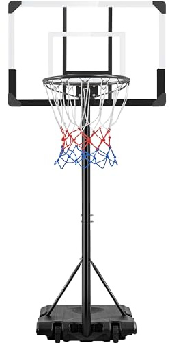 Yaheetech Portable Basketball Hoop Net Stand Height Adjustable Basketball Stand for Indoor & Outdoor w/ 32inch Backboard