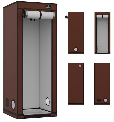 GROWFASTER Growtent Prism 6 x 60 x 160 cm, weiße Oberfläche mit reflektierender Oberfläche für Hydrokulturen, Growboxen der neuen Generation.