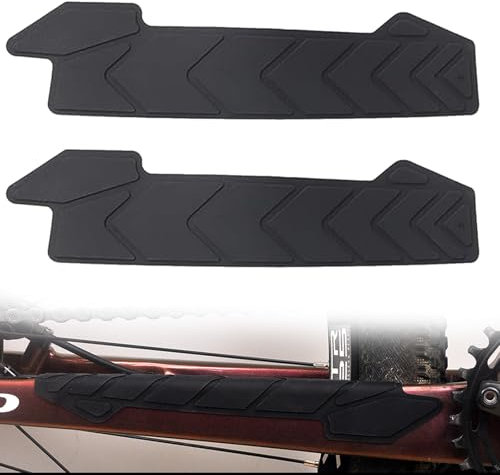 QTTRPCU 2 Stück Kettenstrebenschutz MTB, Kettenschutz Fahrrad, Silikon Rahmenschutz MTB, 3M Kleber Backing Klebrig Gut, Langlebig