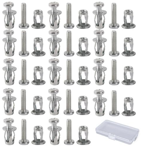 Hohlraumdübel, 30 Stück Metall M5x25 Schwerlast, Metalldübel für Dünne Befestigungen, Hohlwandanker Sortiment Kit für Trockenbau, Rigips, Eisenblech