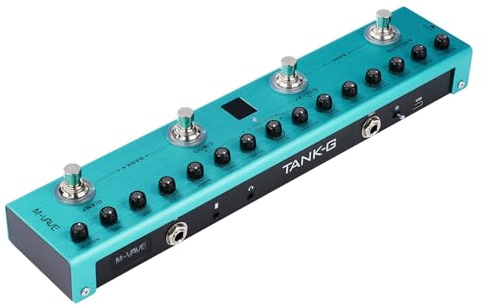 Nikou M-VAVE-Procesador de Pedal, Digital con Efecto de Guitarra Eléctrica con 36 Preajustes Editables, Unidad de Efecto de Bloque Individual Portátil Integrada para Exteriores (Batería Integrada)