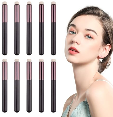 Läppsminkborste – bärbar läppborste för läppstift | lättanvänd uppsättning av 10 läppmakeup-brrush | multifunktionell concealer brussh | läpp-brussh applikator för alla speciella tillfällen från