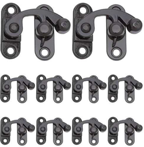 Gatuida Lot de 10 crochets de fermeture pour boîtes à bijoux - Boucle de verrouillage en alliage de zinc - Petit fermoir à bascule rétro - Fermoir décoratif antique pour boîtes à cigares, sacs à