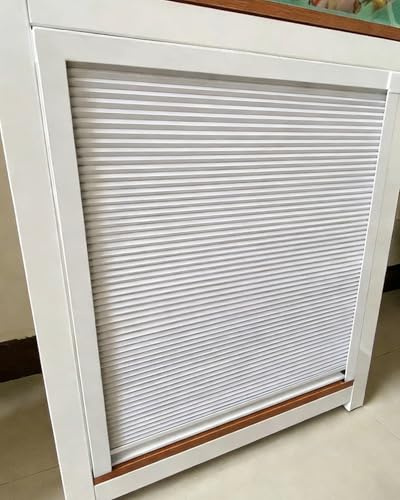 Concertina Porte d'armoire rétractable pour petit placard, porte coulissante pliante avec poignée, porte de placard en métal non tissé et pliable, séparateur accordéon pliable (80 x 85 cm) - Blanc
